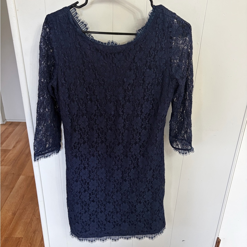 THML navy lace dress size large